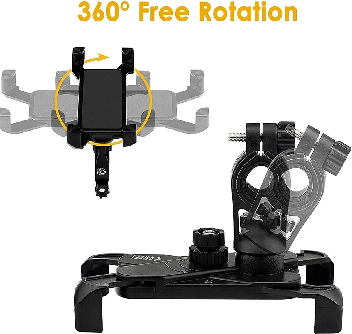 Universele Telefoonhouder Fiets Met 360 Graden Rotatie - Anti Shock & Vibratie Ontwerp - Ook Voor Scooter En Motor – GSM Mobiel Houder - Fietshouder - Afbeelding 11