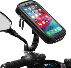 Universele Motorhouder | Spiegelmontagestandaard | Stuur Telefoon Houder | Scooter | Activa | Fiets | Motor | Tot 6.7 Inch