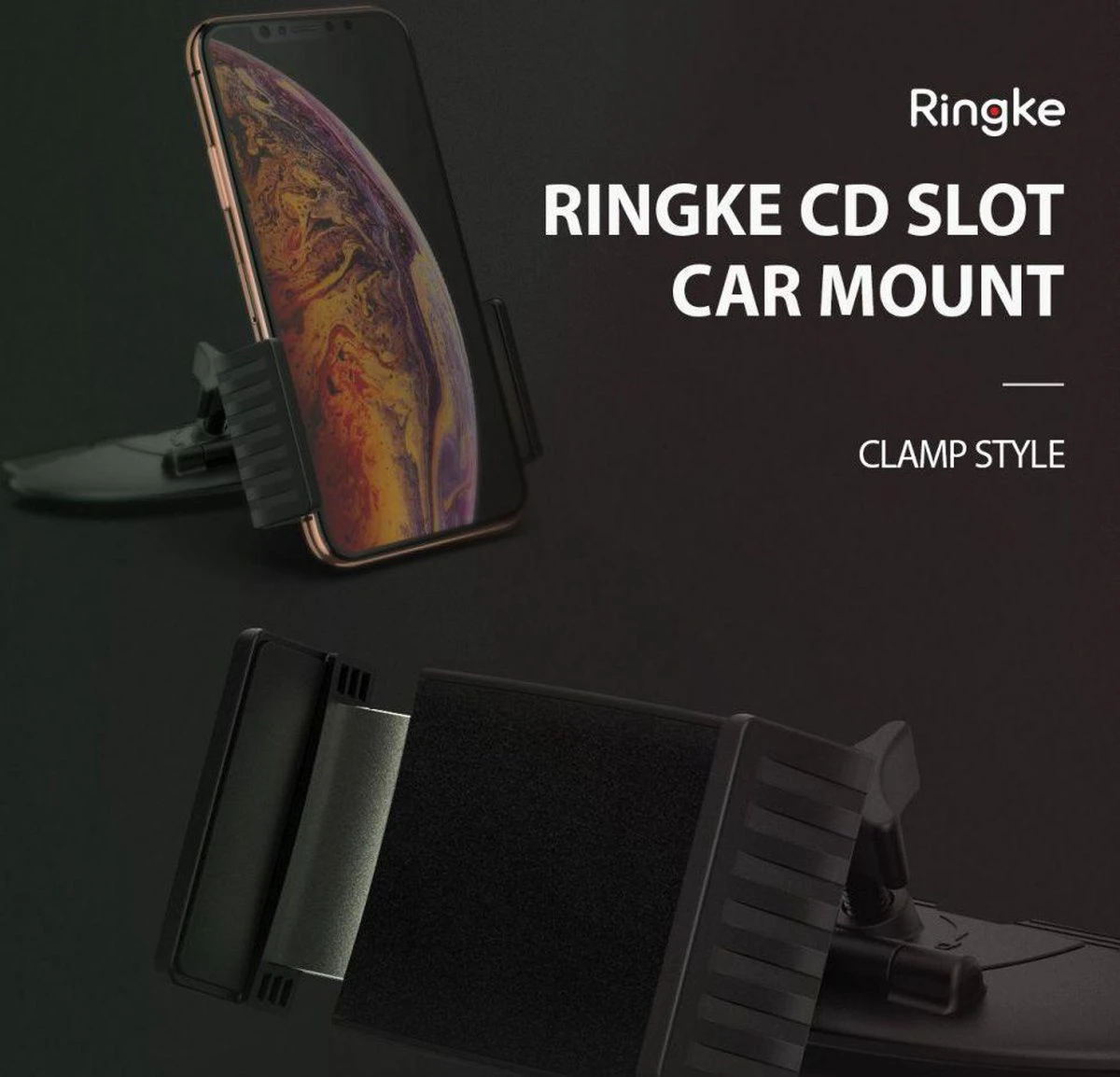 Ringke CD-Speler Houder Clamp Zwart - Afbeelding 3