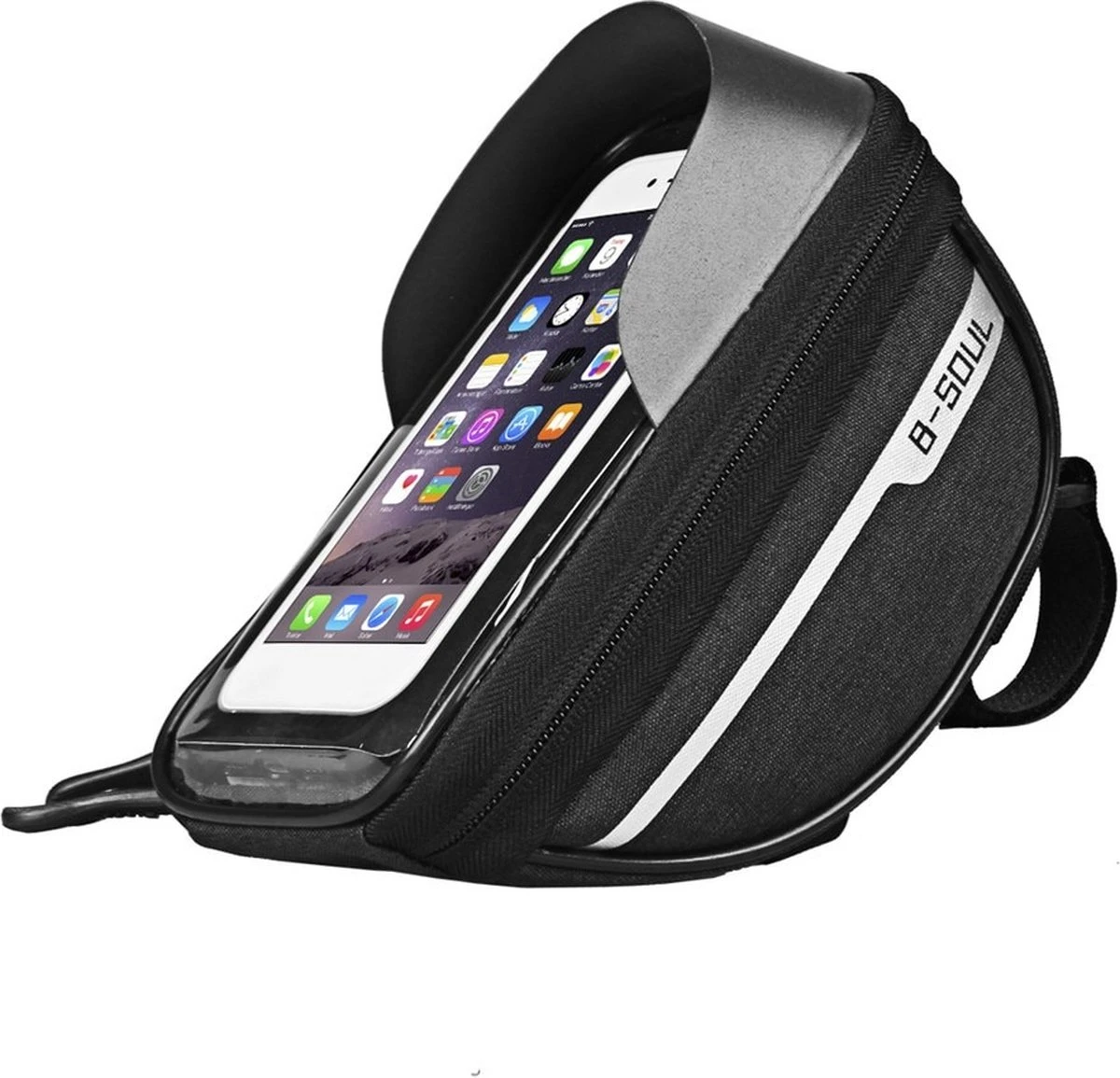 TechU™ Telefoonhouder Voor Fiets – Waterdichte Fietstas – Opbergruimte – Geschikt Voor Mobiel Tot 18 Cm / 7 Inch – Zwart - Afbeelding 2