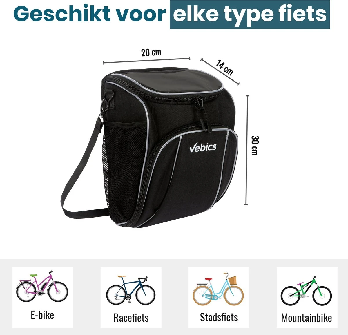 Vebics® Waterbestendige Stuurtas Fiets - Afneembaar - Elektrische Fiets - Racefiets - Telefoonhouder Fiets - Afbeelding 6