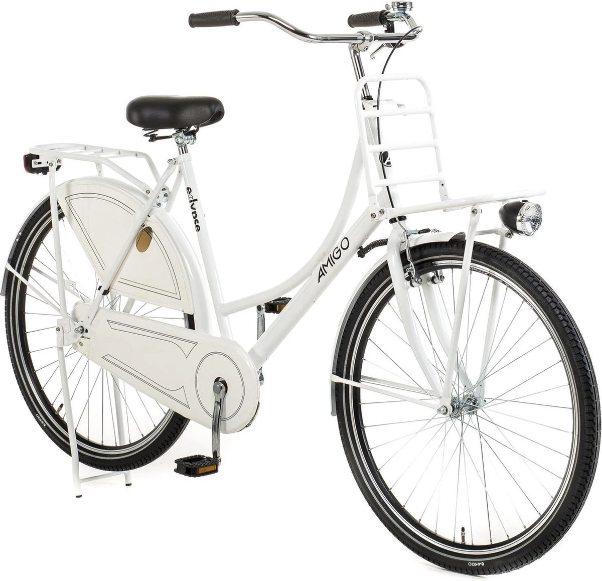 Amigo Eclypse Transportfiets 28 Inch - Omafiets Met Voordrager - Wit - Afbeelding 2