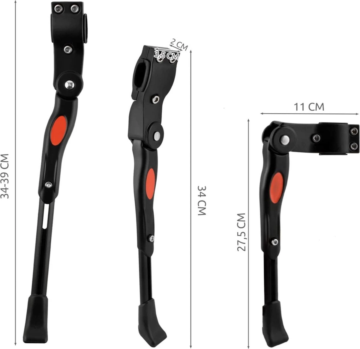 YUNICS ® Fietsstandaard - Verstelbaar - 60 CM Tot 73 CM - Inklapbaar - Voor Mountainbike, Standaard Fietsen En Race Fietsen - Anti-Slip - Zwart - Afbeelding 3