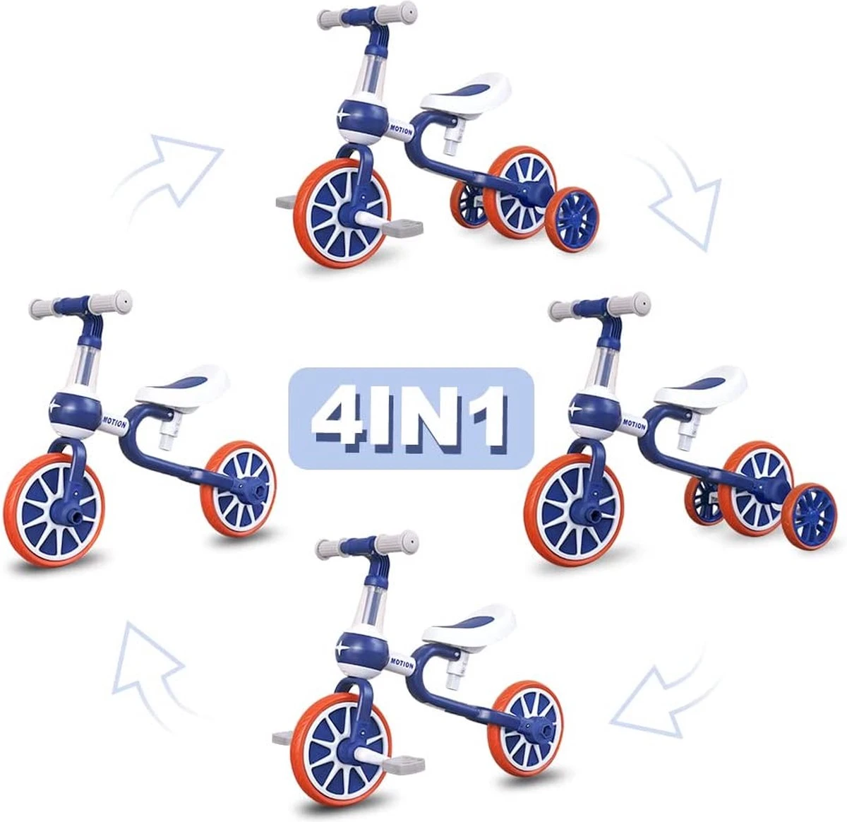 3 In 1 - Multifunctioneel Ombouwbare Kinderdriewieler - Kinder Trike - Peuterfiets - Kinder Fiets - Verstelbaar Zadel - Lichtgewicht - Lefvrije Banden -Ombouwbaar Tot Loopfiets, Driewieler, Tweewieler - Voor Kinderen Van 1-51 Jaar Roze - Afbeelding 2