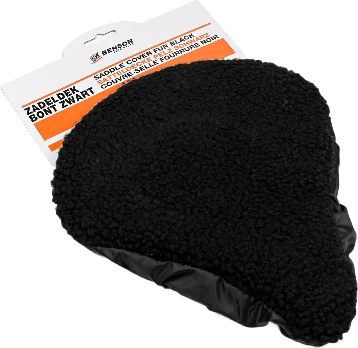 Benson Universele Fiets Zadeldek - Imitatie Schapenvacht - Bont - Zwart - Afbeelding 3