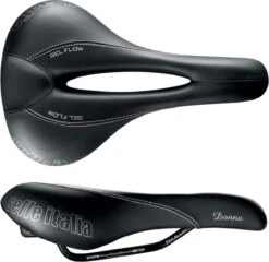 Selle Italia Donna Gel Flow L2 Fietszadel - Stalen Rails - Zwart