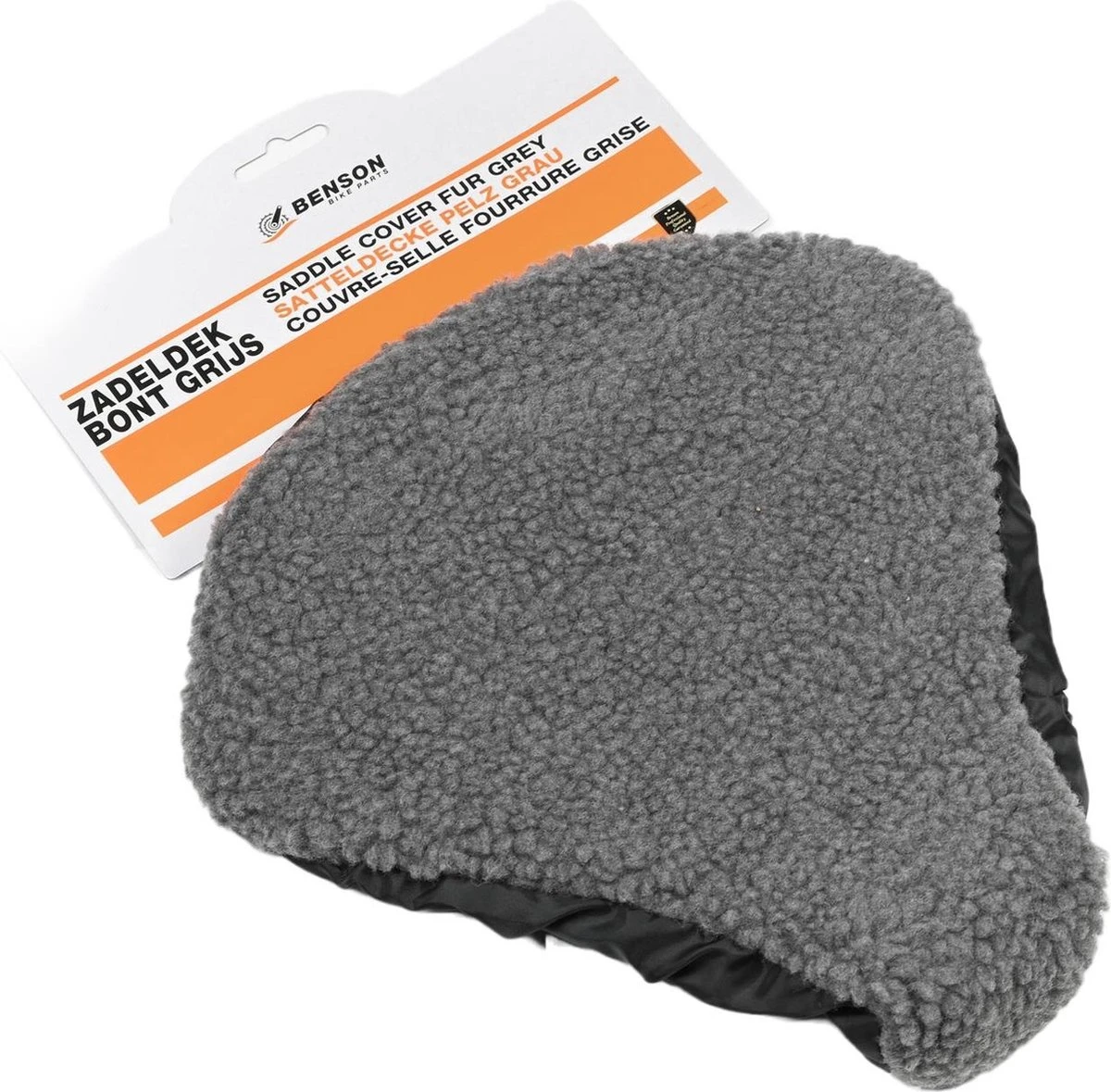 Benson Universele Fiets Zadeldek - Imitatie Schapenvacht - Bont - Grijs - Afbeelding 4