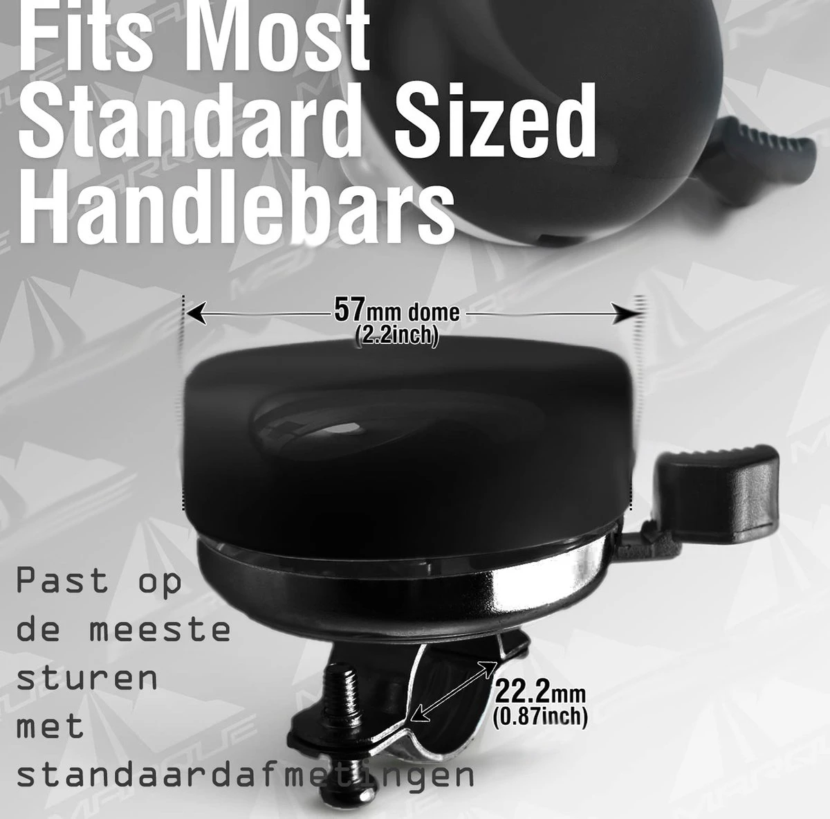 Fietsbel Zwart 5.5 Cm Stalen Fietsbel - Universele Fietsbel Zwart Hoorbare Klank. - Afbeelding 6