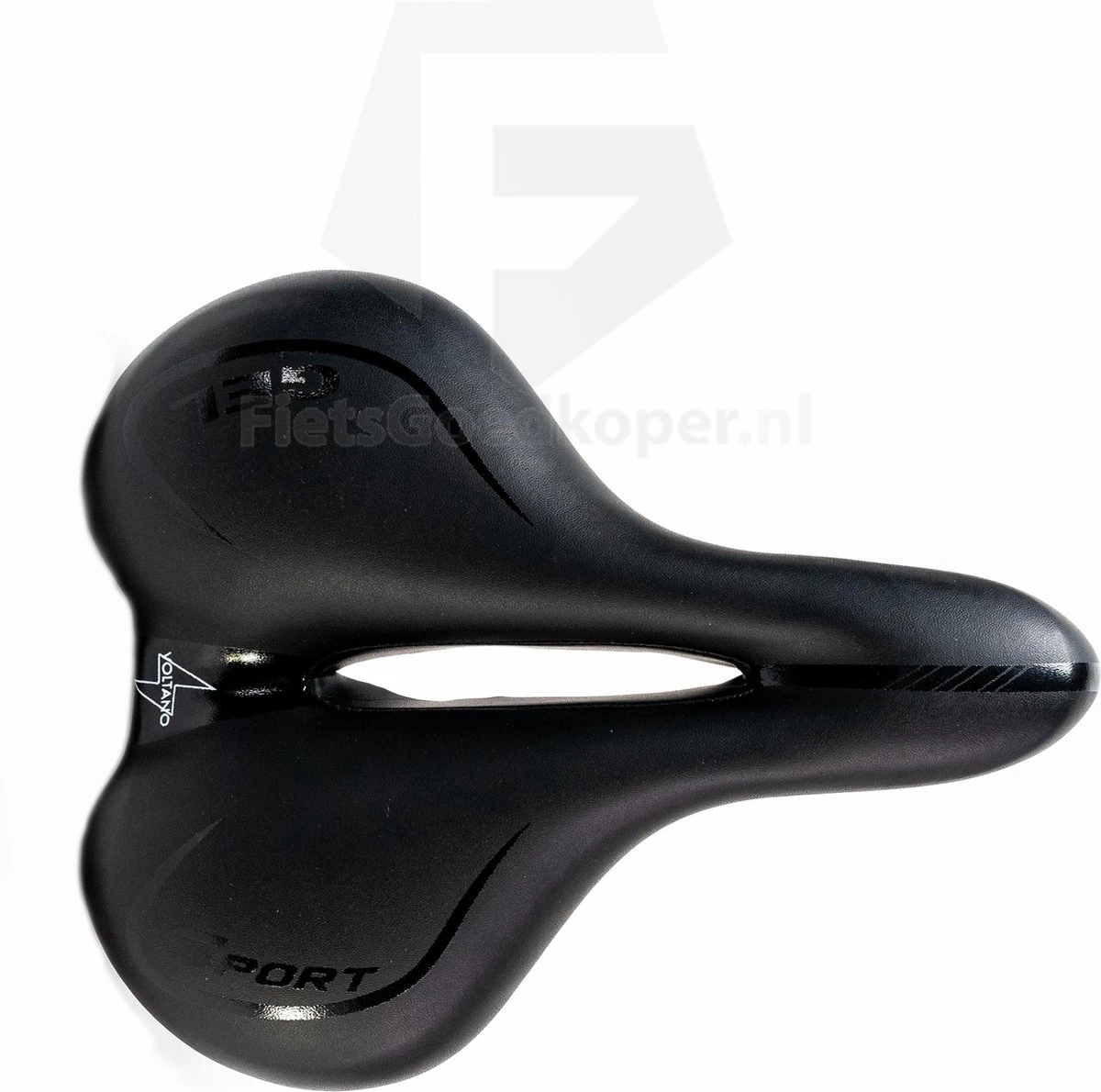 Voltano City / Tour Fietszadel - Comfortabel Gel Zadel - Met Uitsparing - Unisex - Zwart - Elastomeren Vering Voor Extra Comfort - Afbeelding 4