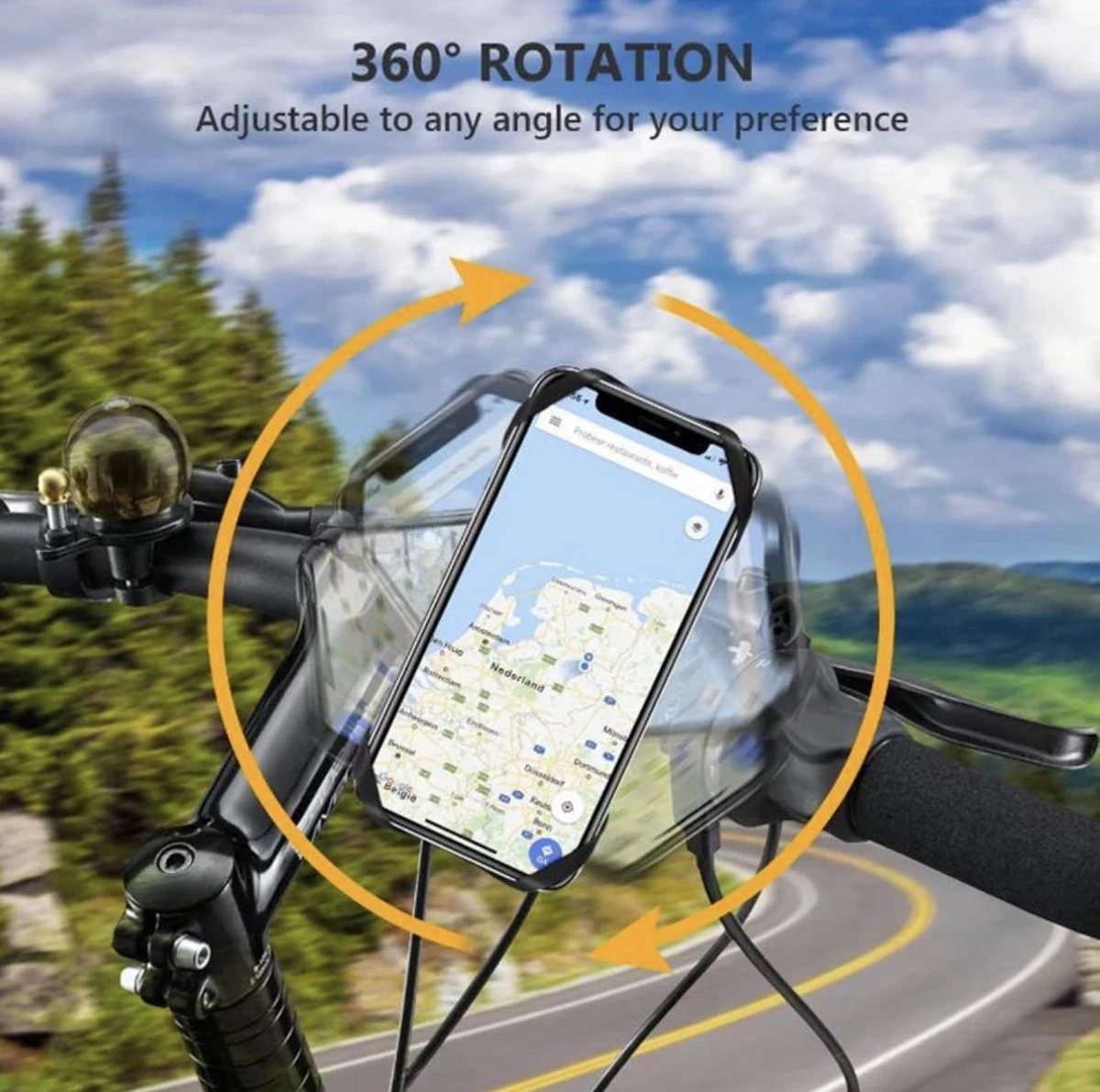 Merkloos Afneembare Mobiele Telefoon Houder Voor Op Je Fiets | Geschikt Voor Elk Toestel |Afneembaar | Houder Telefoon | Extra Stevig | Smartphone Houder | Stuur Houder | 360 Graden Draaibaar | Motor | Racefiets | Zwart - Afbeelding 3