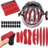 Merkloos Foam Pads Setje - Rood - Fietshelm Inleg Bescherming - Klittenband + Lijm - Inner Padding Voering Voor Helm - 27-delige Set