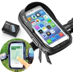 Vebics Telefoonhouder Fiets (spat)waterdicht - 360 Graden Rotatie - Gsm Houder Fiets - Fietshouder Smartphone Mobiel