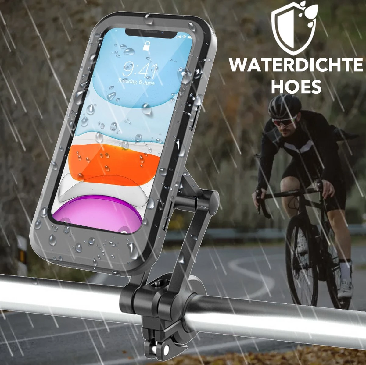 MW® Telefoonhouder Fiets - Telefoonhouder Scooter & Motor Waterdicht - GSM Houder Fiets - 4 Tot 6'' - Afbeelding 4