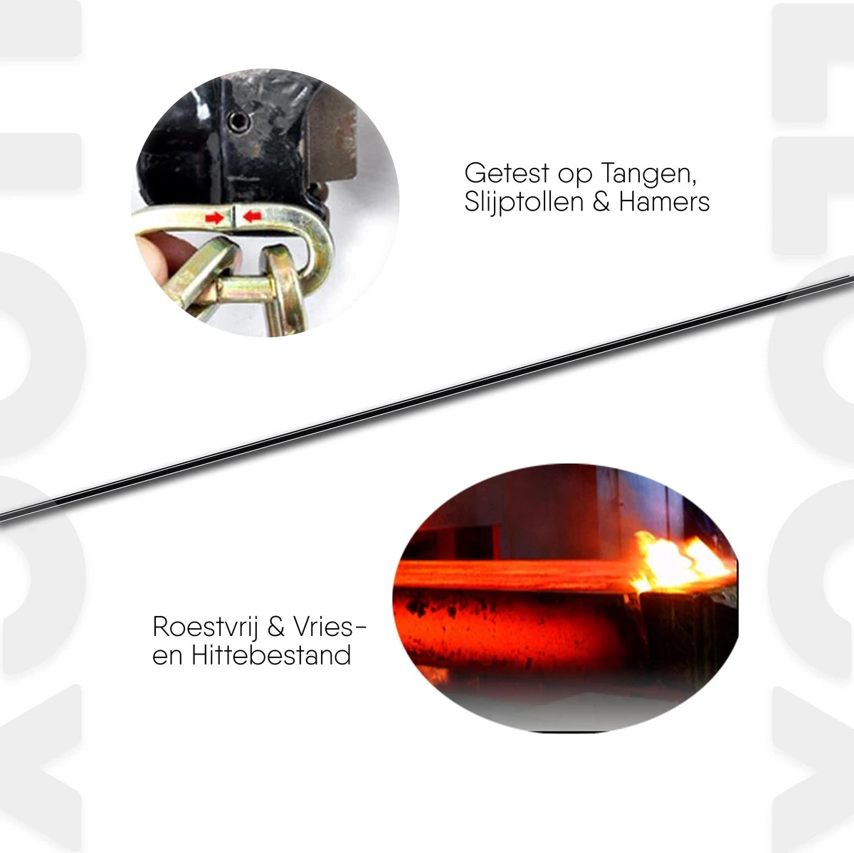 LLOCX Fiets Kettingslot Van 1 Meter + 2 Sleutels – 6mm Roestvrij Aluminium – Sluiten Zonder Sleutel – Insteekslot Met Blauwe Kliksluiting – Krasvrije & Scheurvrije Sleeve - Afbeelding 5