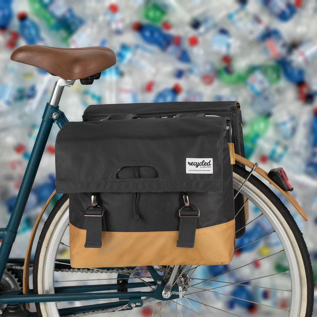 Urban Proof Fietstas Dubbel 40L Recycled Grijs Geel - UP400580 - Afbeelding 5