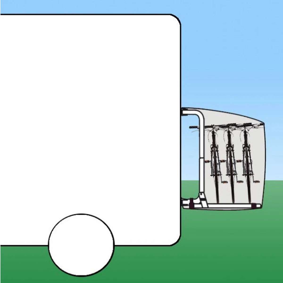 STAR Fietsdragerhoes Van DS COVERS – Outdoor – Waterdicht – Met Gevarenbordhouder – 300D Oxford – Incl. Opbergzak – Geschikt Voor 2/3 Fietsen – Beschermt De Fiets(en) Achterop De Caravan En Camper - Afbeelding 4