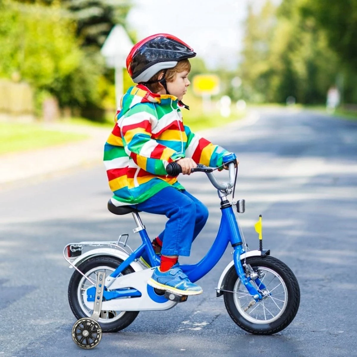 Bolke® - Zijwieltjes - 12-20 Inch - Zijwieltjes Met LED Lichtjes - Zijwieltjes Voor Kinderfiets - Blauw - 12 Inch/14 Inch/16 Inch/18 Inch/20 Inch - Zijwielen - Kinderfietsaccessoires - Afbeelding 3