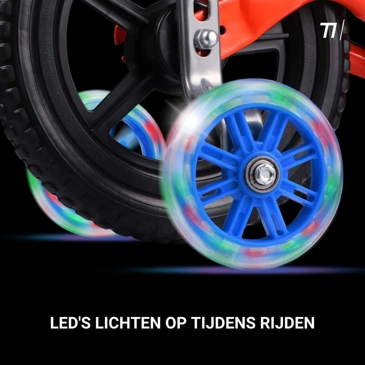 TIKKENS® Zijwieltjes - 12-20 Inch - LED Lichtjes - Zijwieltjes Voor Kinderfiets - Zwart - 12 Inch/14 Inch/16 Inch/18 Inch/20 Inch - Zijwielen - Kinderfietsaccessoires - Afbeelding 2