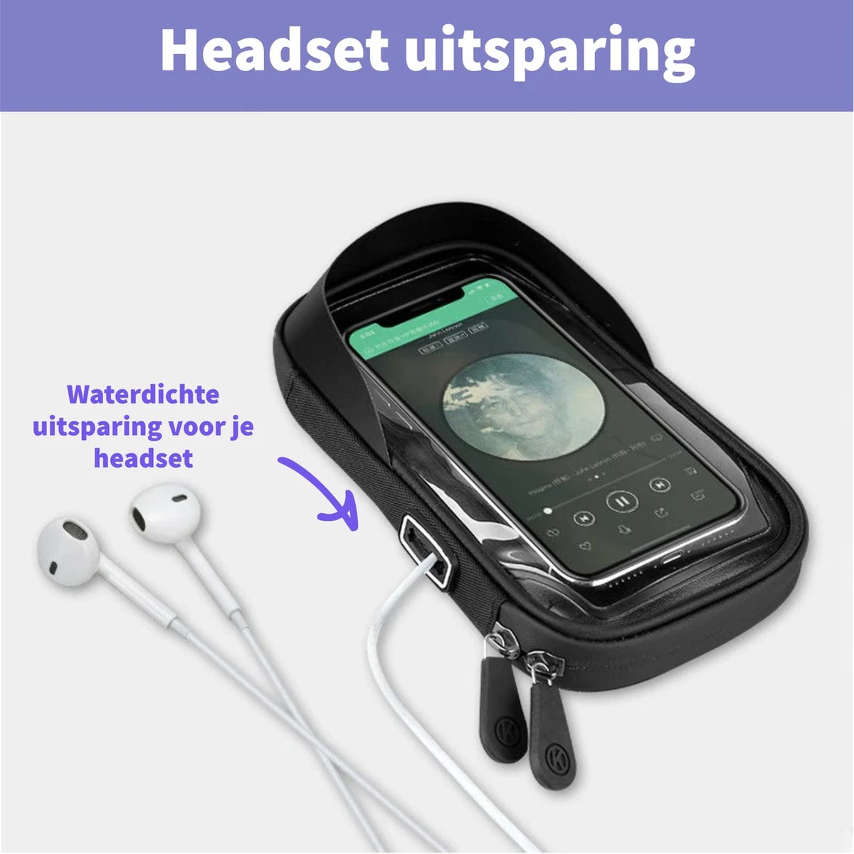 Telefoonhouder Fiets - GSM Houder Fiets - Telefoonhouder Fiets Waterdicht - 360° Rotatie - Zwart - Afbeelding 5