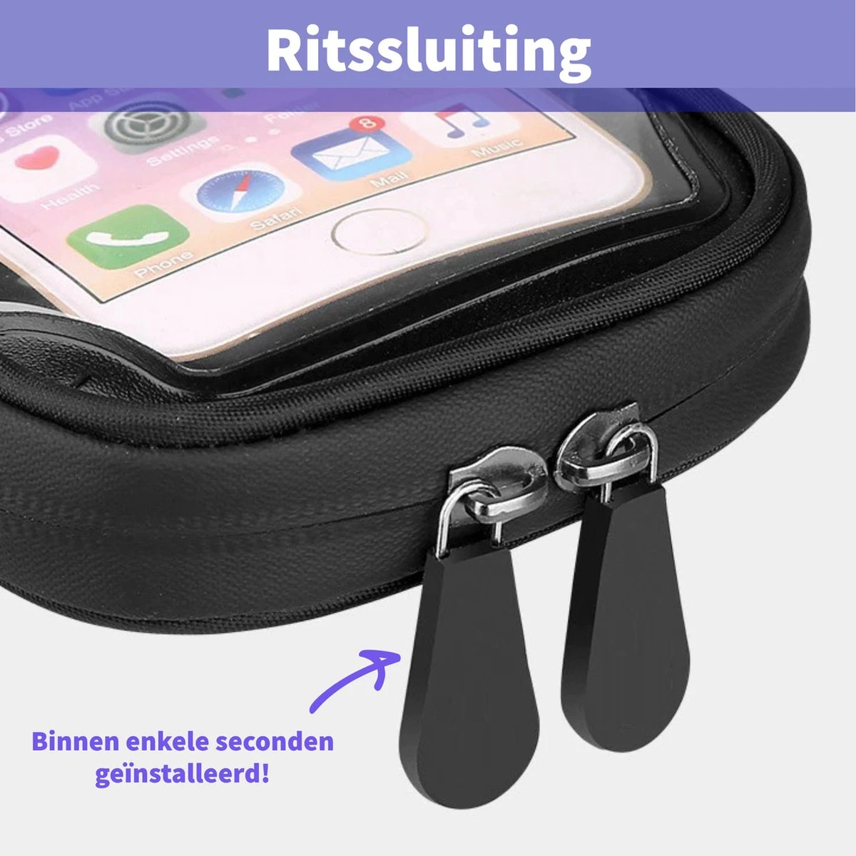 Telefoonhouder Fiets - GSM Houder Fiets - Telefoonhouder Fiets Waterdicht - 360° Rotatie - Zwart - Afbeelding 7