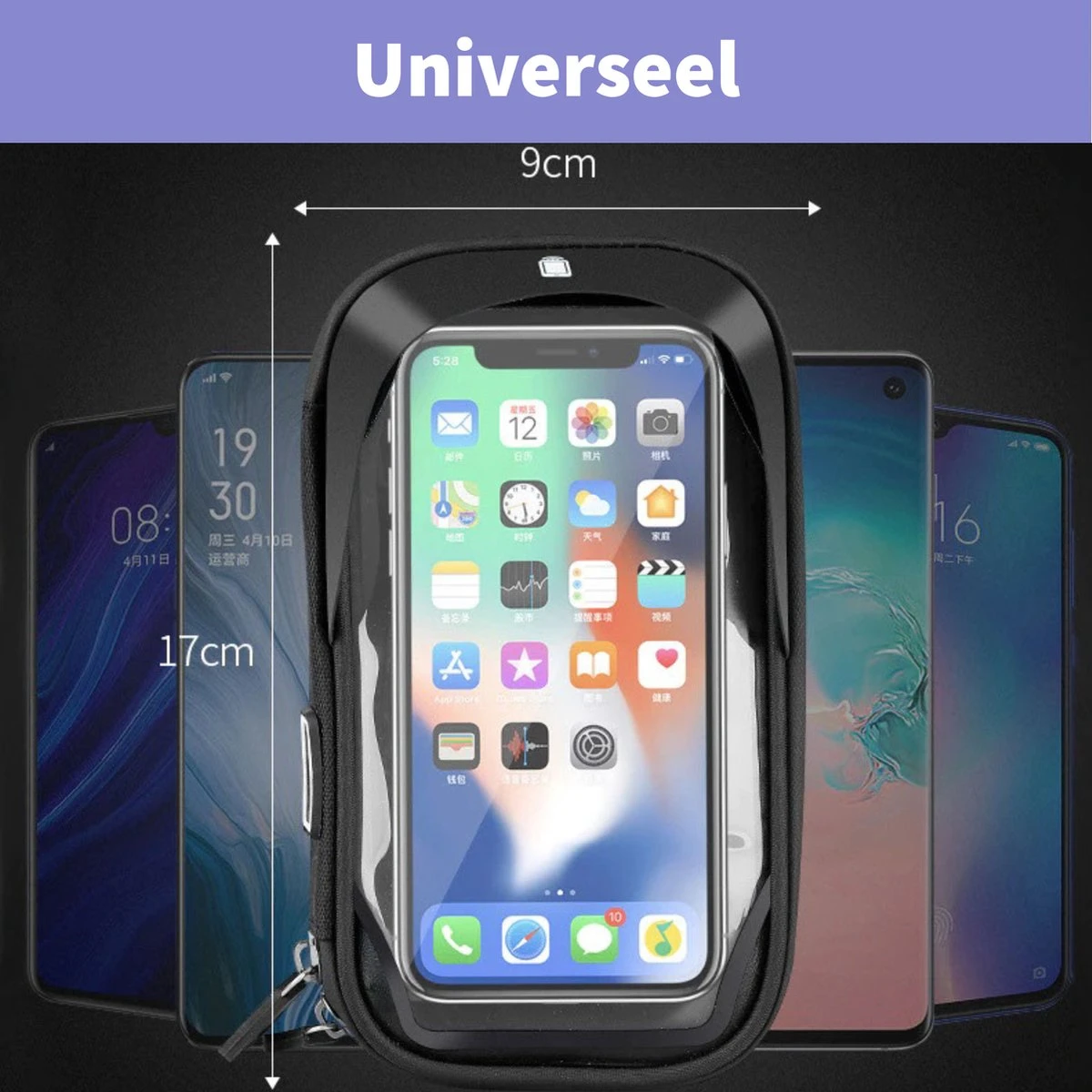 Telefoonhouder Fiets - GSM Houder Fiets - Telefoonhouder Fiets Waterdicht - 360° Rotatie - Zwart - Afbeelding 10