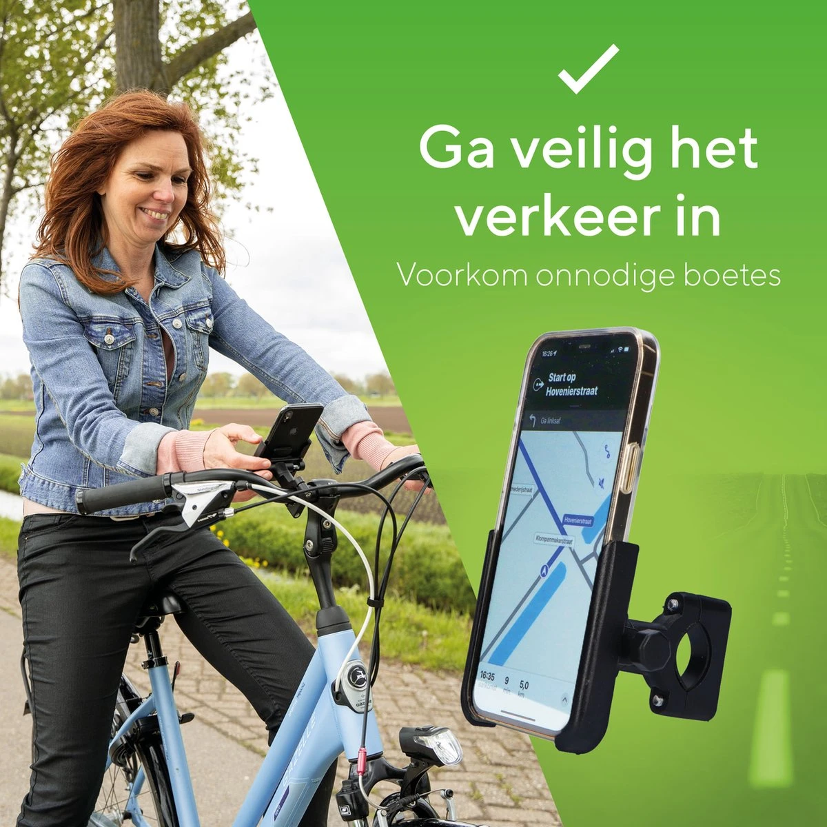 Naido Premium Telefoonhouder Fiets - GSM Houder Fiets - Fietshouder - Ook Voor Motor - Fiets Accessoires - Aluminium - Zwart - Afbeelding 3