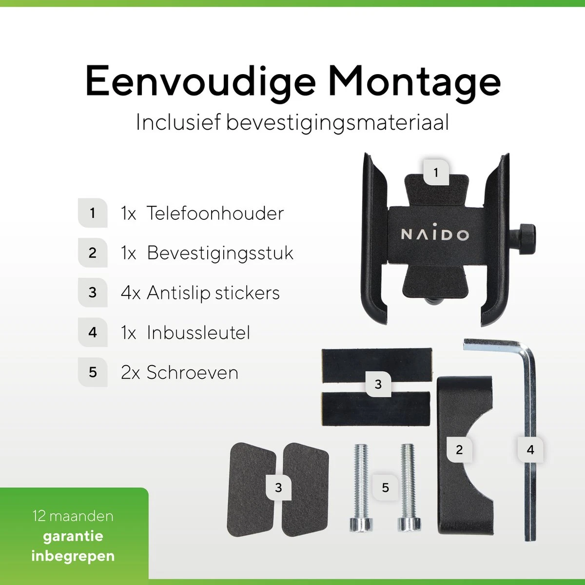 Naido Premium Telefoonhouder Fiets - GSM Houder Fiets - Fietshouder - Ook Voor Motor - Fiets Accessoires - Aluminium - Zwart - Afbeelding 6