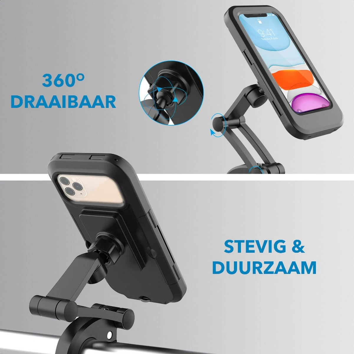 MW® Telefoonhouder Fiets - Telefoonhouder Scooter & Motor Waterdicht - GSM Houder Fiets - 4 Tot 6'' - Afbeelding 5