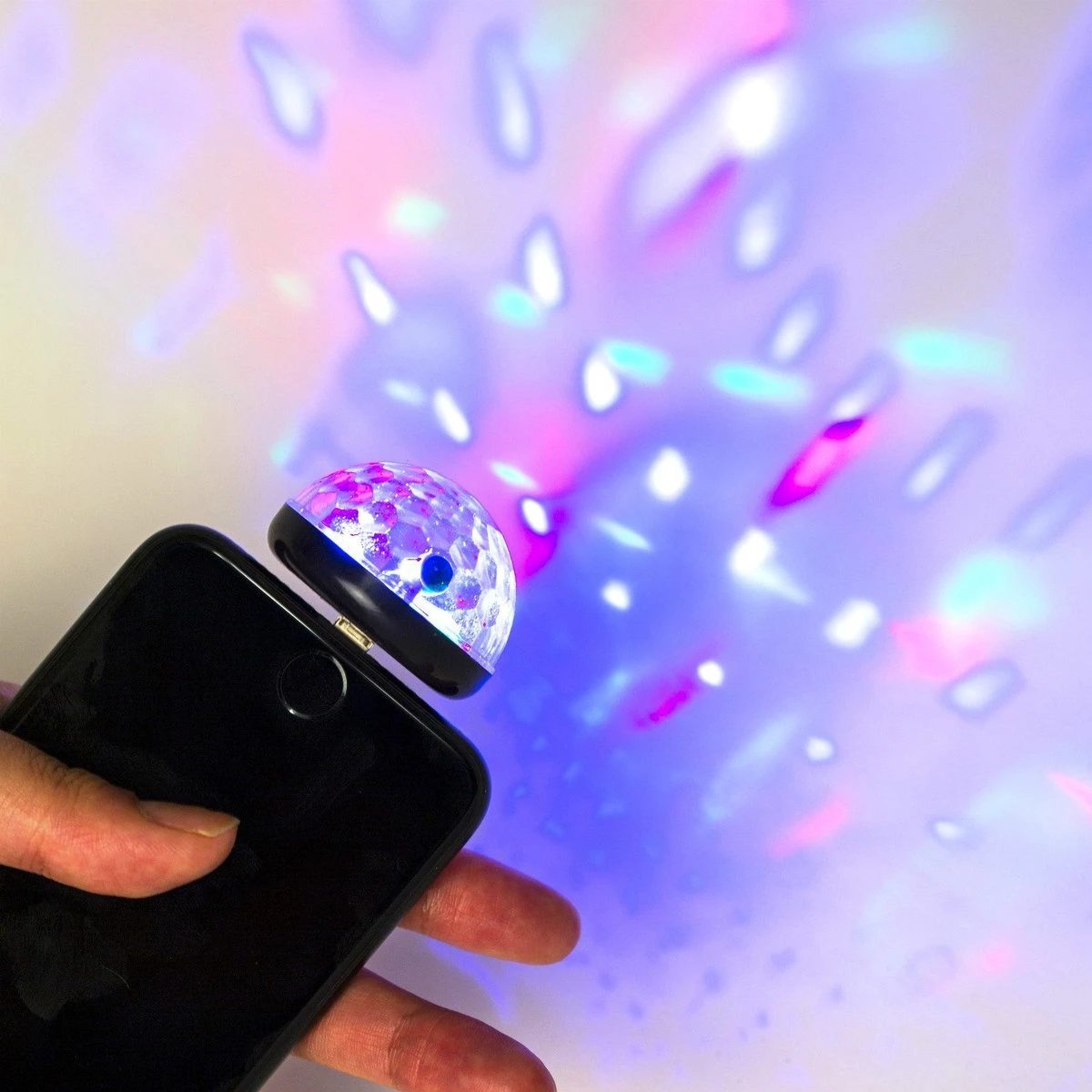 Kikkerland Discolamp - IPhone - Via De Lightning Connector Van Je Telefoon - Zwart - Afbeelding 3