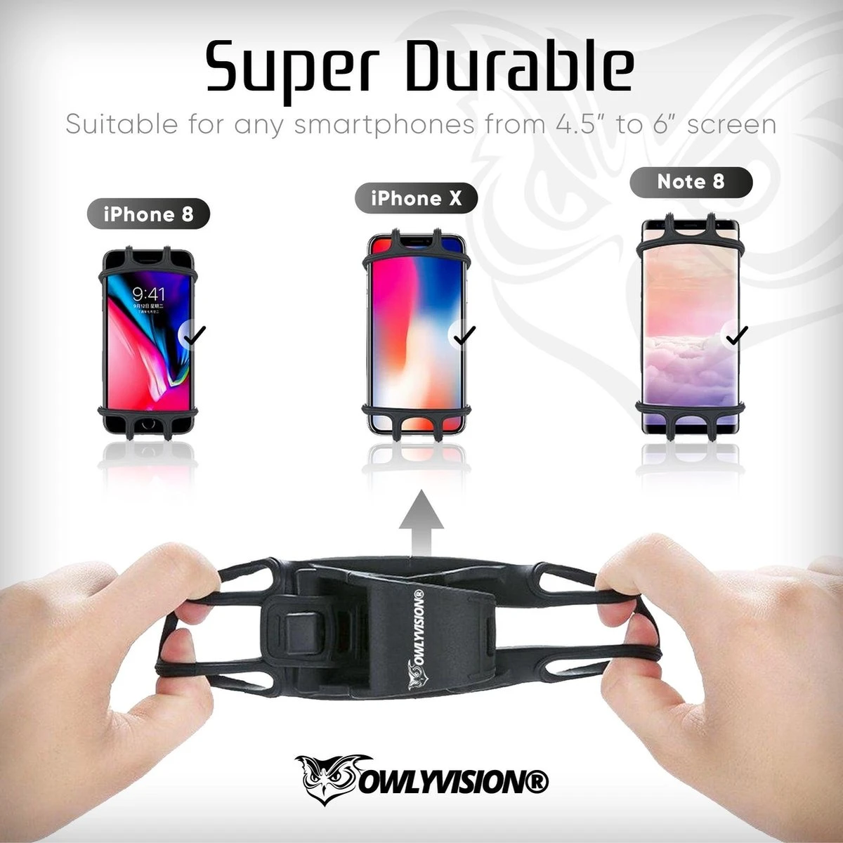 OWLYVISION Mobiel Telefoonhouder Voor Op De Fiets - Universele Antislip GSM Fietshouder - Afbeelding 2