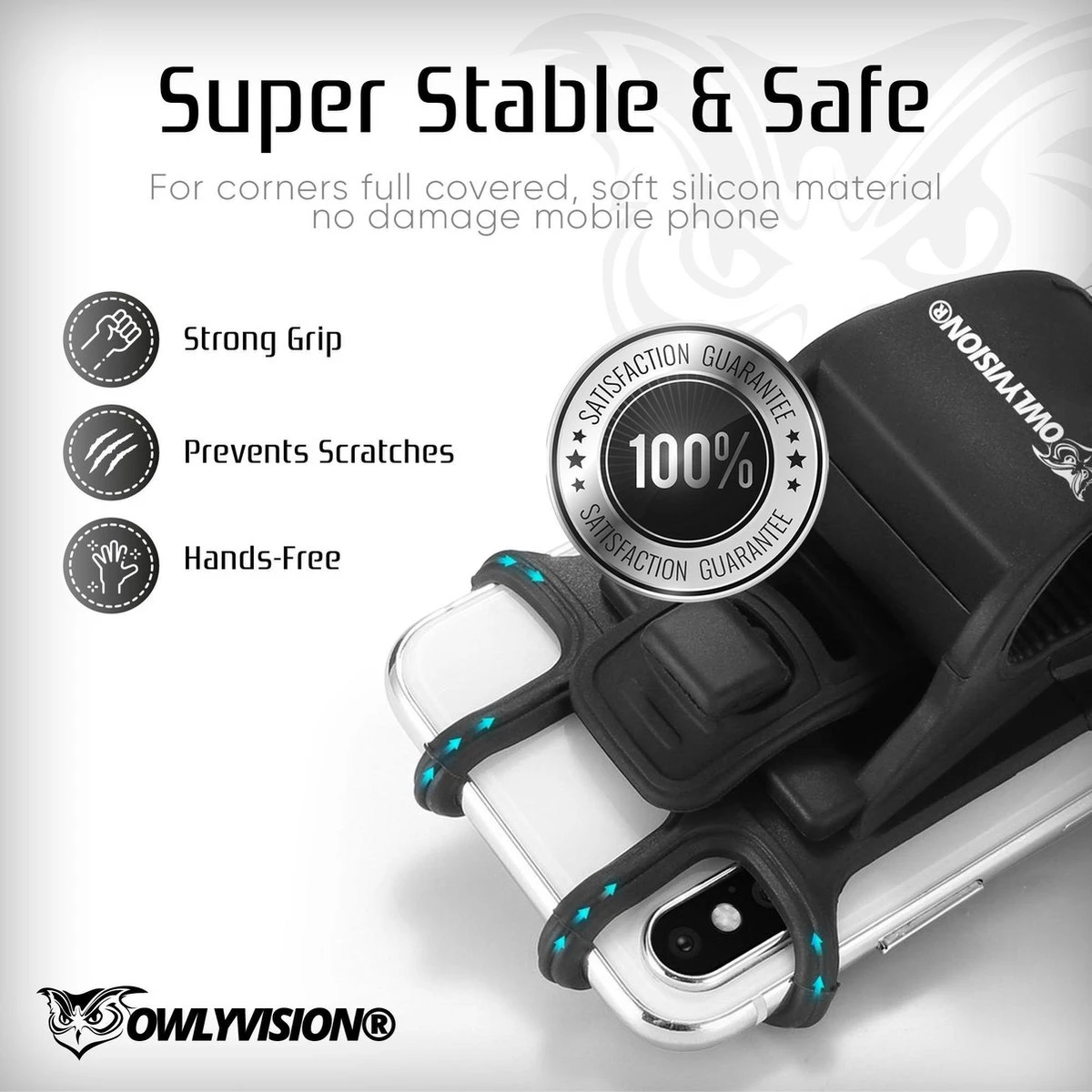 OWLYVISION Mobiel Telefoonhouder Voor Op De Fiets - Universele Antislip GSM Fietshouder - Afbeelding 4