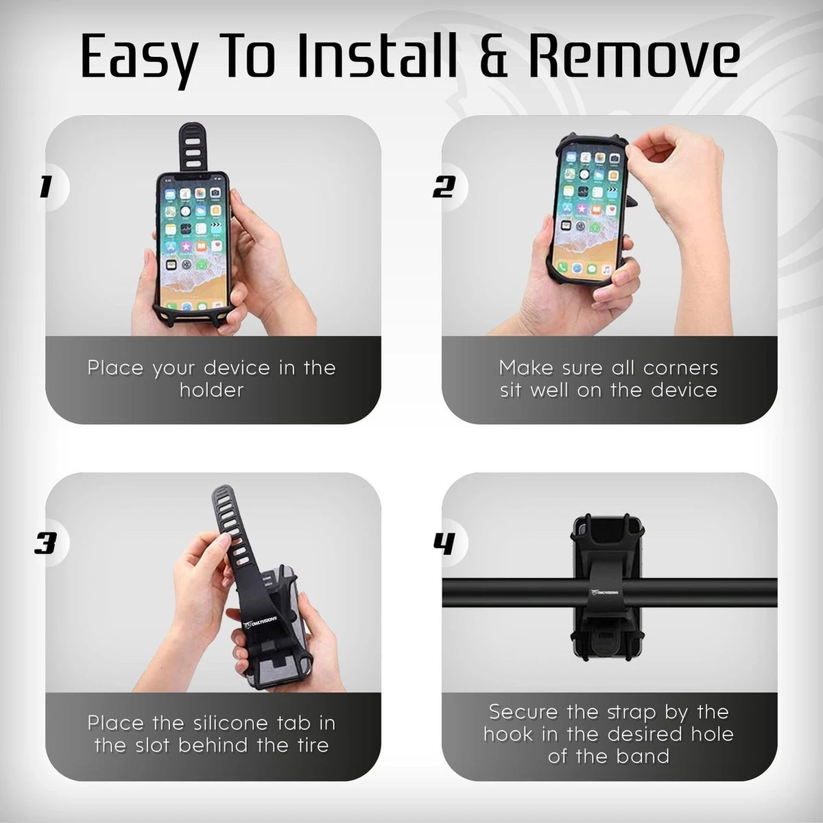 OWLYVISION Mobiel Telefoonhouder Voor Op De Fiets - Universele Antislip GSM Fietshouder - Afbeelding 6