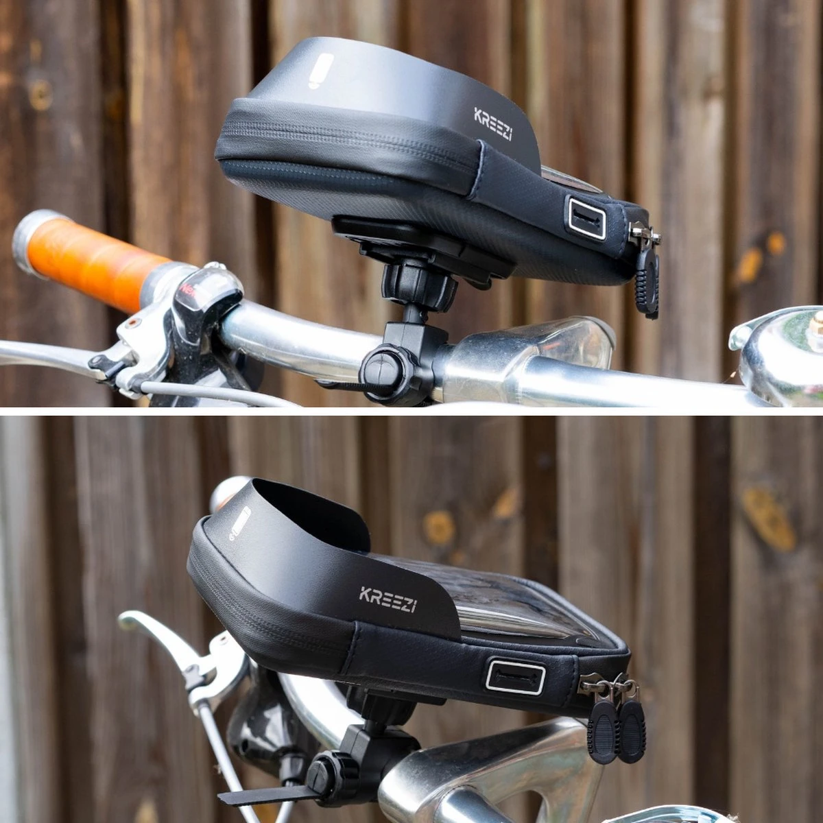 Kreezi Z3 Mobiele Telefoonhouder Fiets Waterdicht - Zwart - Ook Geschikt Voor Scooter & Motor - Fietshouder - GSM Houder - Afbeelding 5