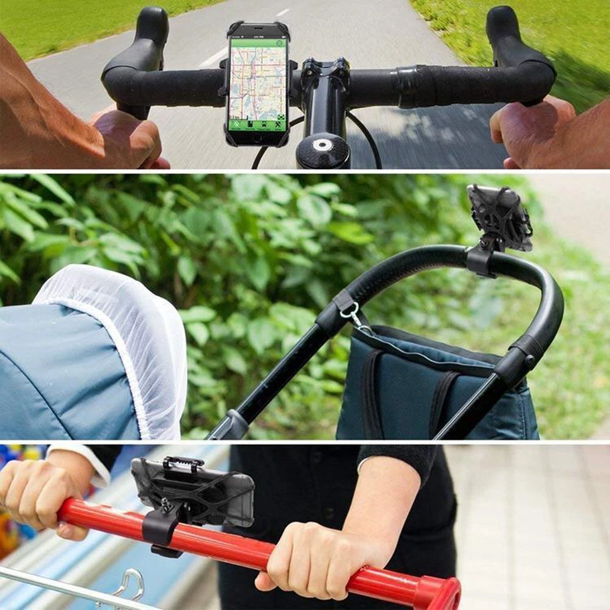 FONSAFE® Telefoonhouder Fiets - Universeel En Schokbestendig Voor GSM - Handsfree Bellen - 360° Draaibaar - Smartphone Houder Fiets - Iphone - Samsung - Huawei - Afbeelding 2
