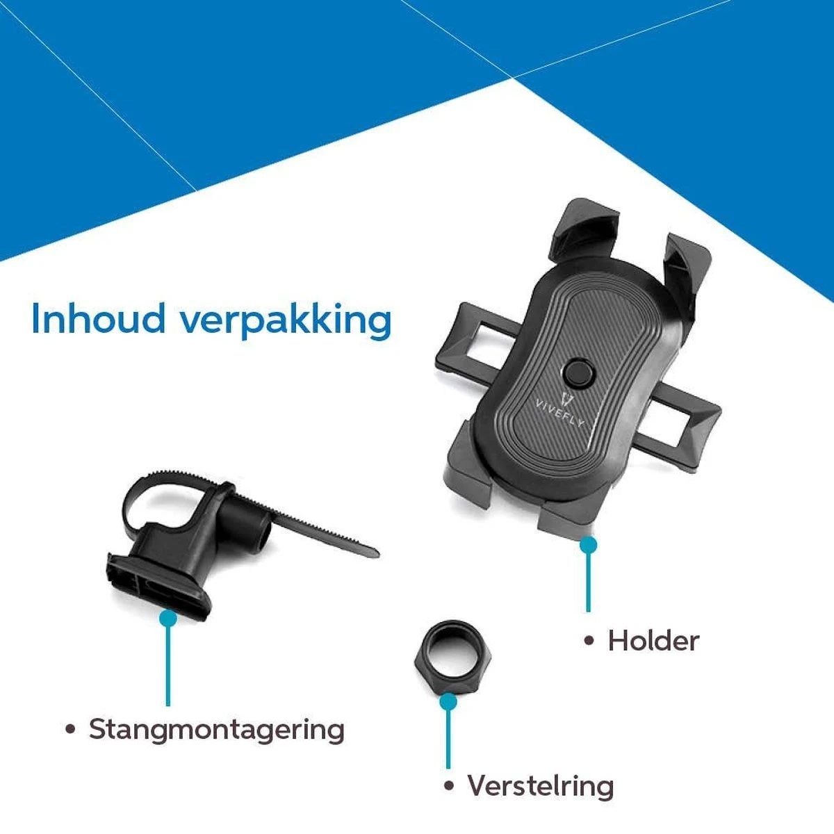 Vivefly Electronics Trustclamp Telefoonhouder Fiets - 360 Graden Rotatie - Geschikt Voor Scooters, Motors, Fietsen En Kinderwagens - Handsfree - GSM Houder - Veilige Grip - Universeel - Afbeelding 6