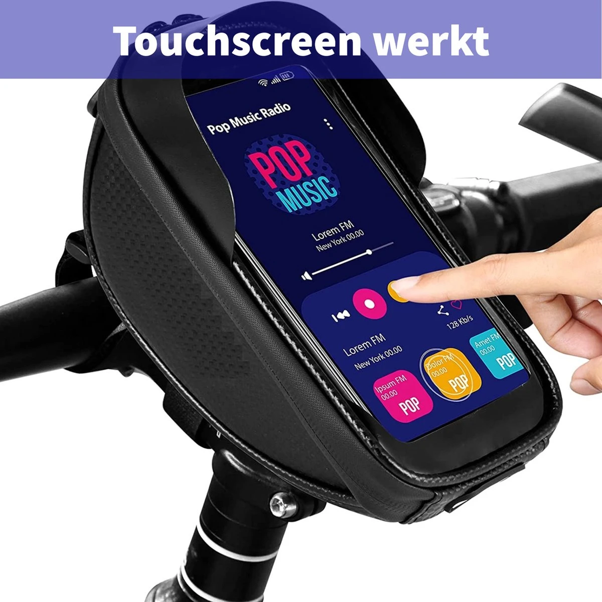 Fiets Telefoonhouder - Gsm Houder Fiets - Accessoires - Waterdicht - Universeel- Phone Holder Bike - Zilver/Zwart - Afbeelding 4