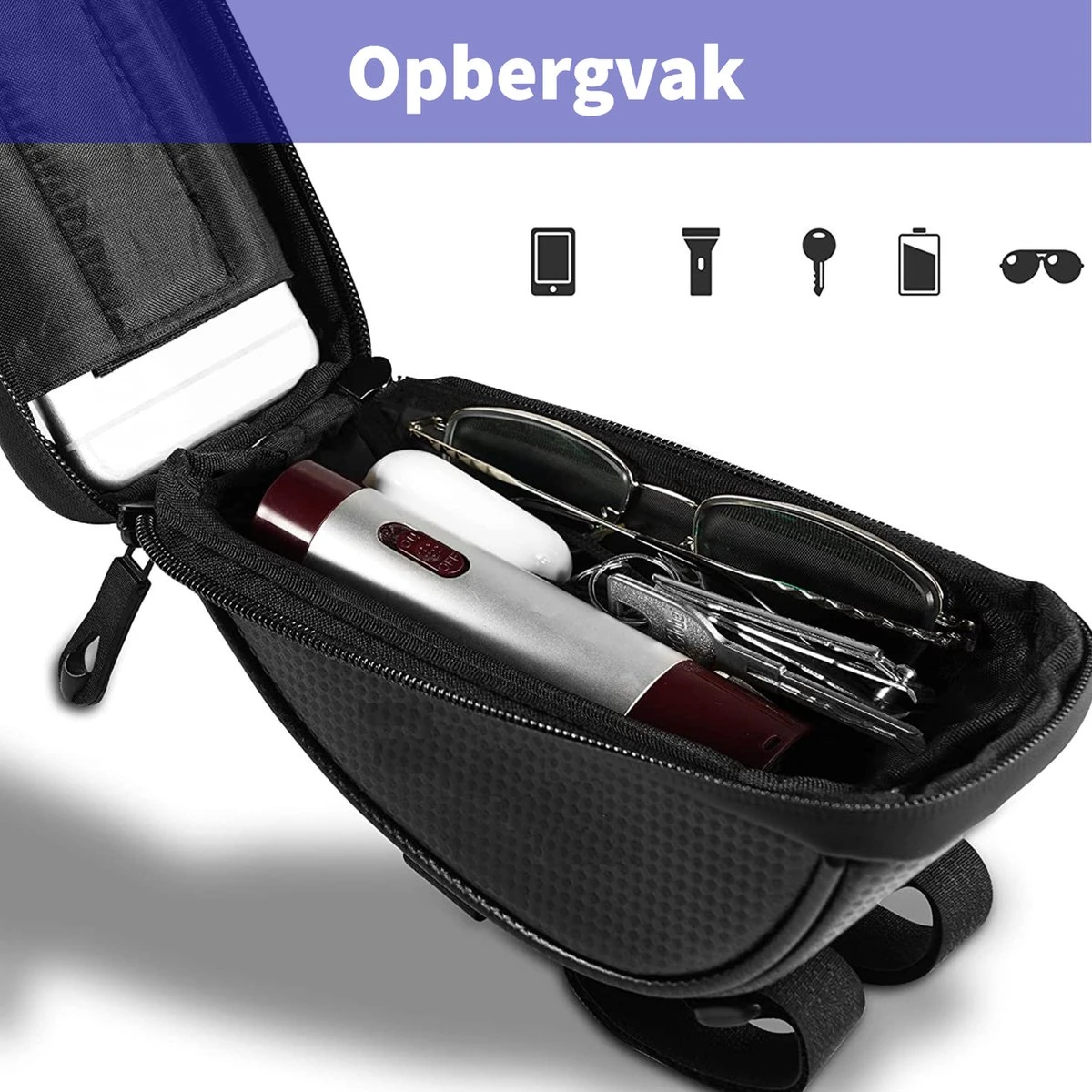 Fiets Telefoonhouder - Gsm Houder Fiets - Accessoires - Waterdicht - Universeel- Phone Holder Bike - Zilver/Zwart - Afbeelding 7