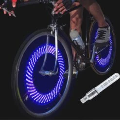 BOTC Fiets Ventiel LED Lampjes - Fietswielverlichting - Ventielbevestiging - Blauw - 1 Stuks - Incl. Batterijen