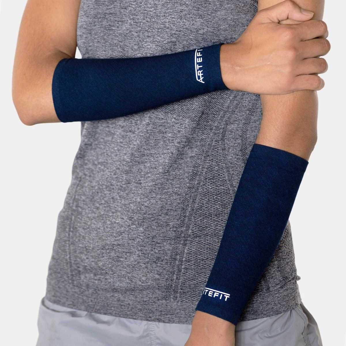 Artefit Compressie Onderarm Sleeves – Unisex - Zonbescherming - S - Black - Afbeelding 10