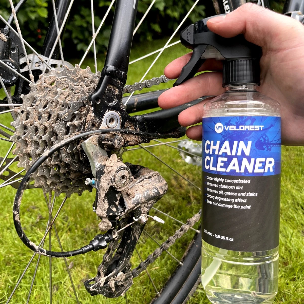Velorest Chain Cleaner - 500ml - Fietsketting Reiniger Set - Ketting Reiniger Fiets - Chain Cleaner - Kettingreiniger Vloeistof - Ketting Ontvetter - Langdurige Bescherming - Afbeelding 4