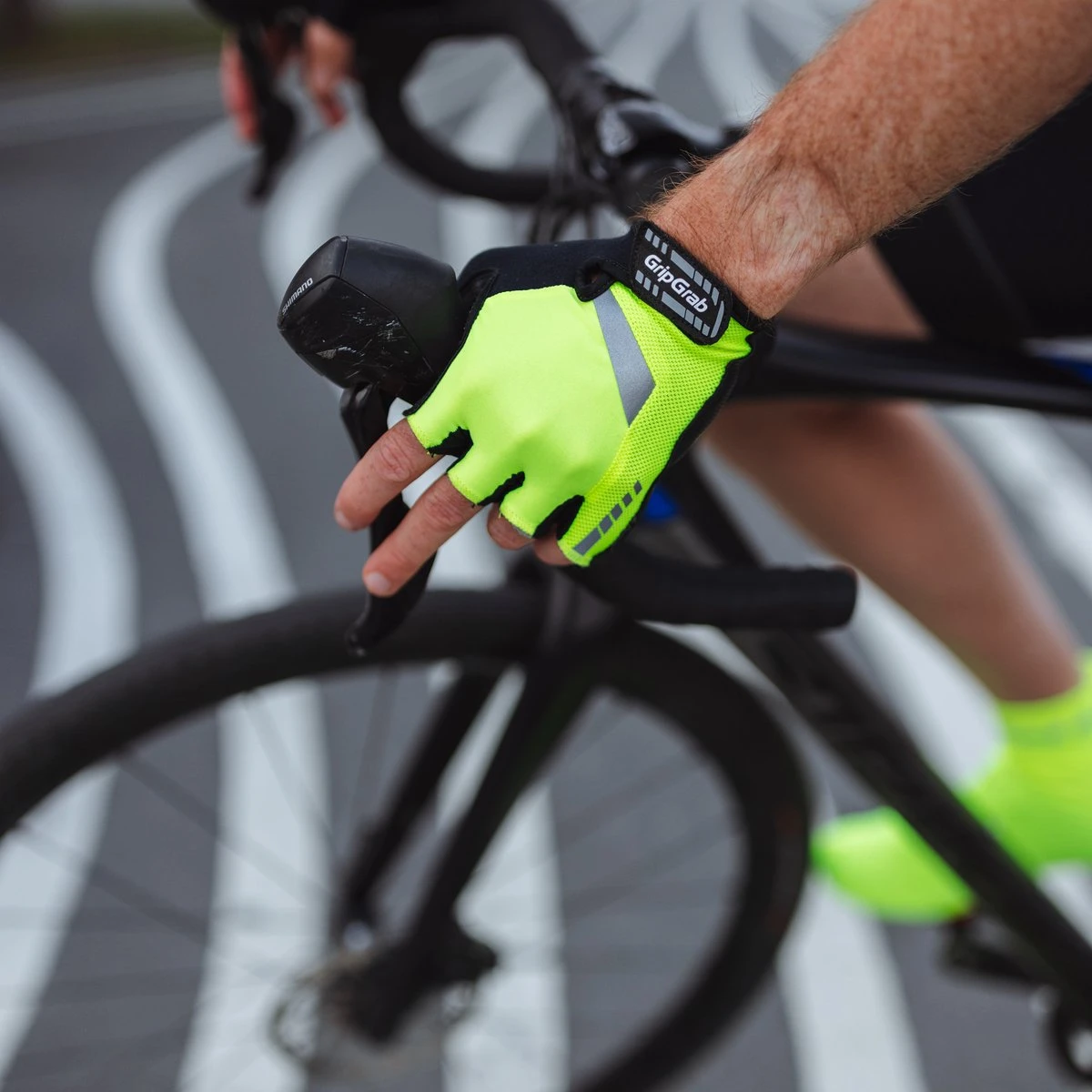 GripGrab - ProGel Padded Korte Vinger Zomer Fietshandschoenen - Geel Hi-Vis - Unisex - Maat L - Afbeelding 4