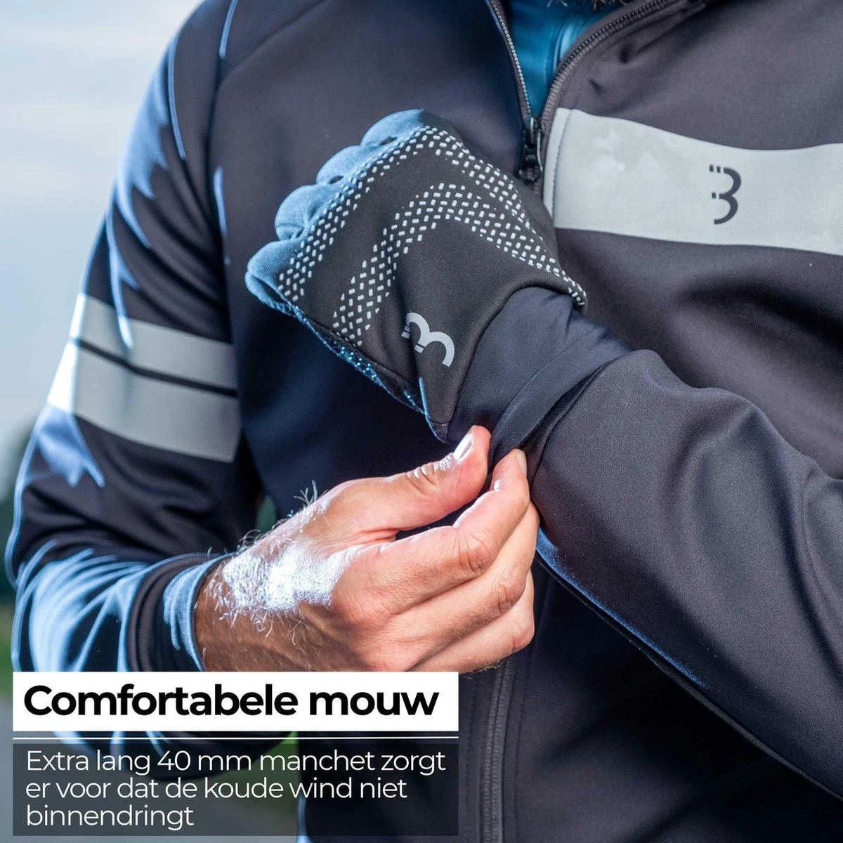 BBB Cycling RaceShield WB 2.0 Fietshandschoenen Winter - Fiets Handschoenen Touchscreen - Winddicht - Zwart - Maat XL - Afbeelding 3