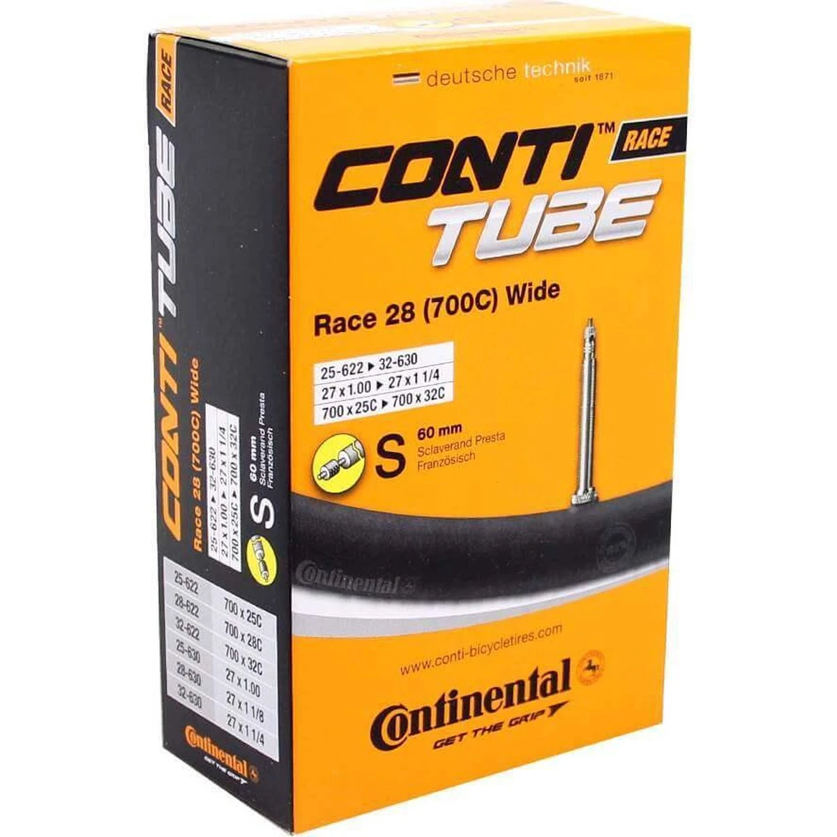 Binnenband Continental 28 Race Training 25-622 -> 32-630 - SV60mm Ventiel - Afbeelding 3