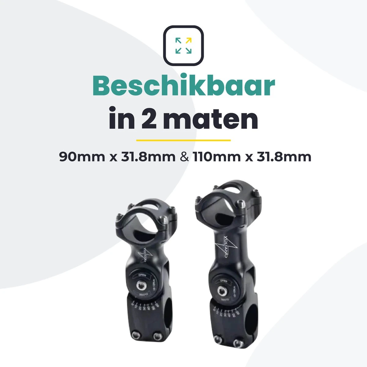 Voltano A-Head Verstelbare Stuurpen Voorbouw – 1-1/8” 28,6 / 110 Mm / 31,8 Mm – Zwart - º60 Graden Verstelbaar - Stuur Verhoger - Stuur Verlenger - Afbeelding 8