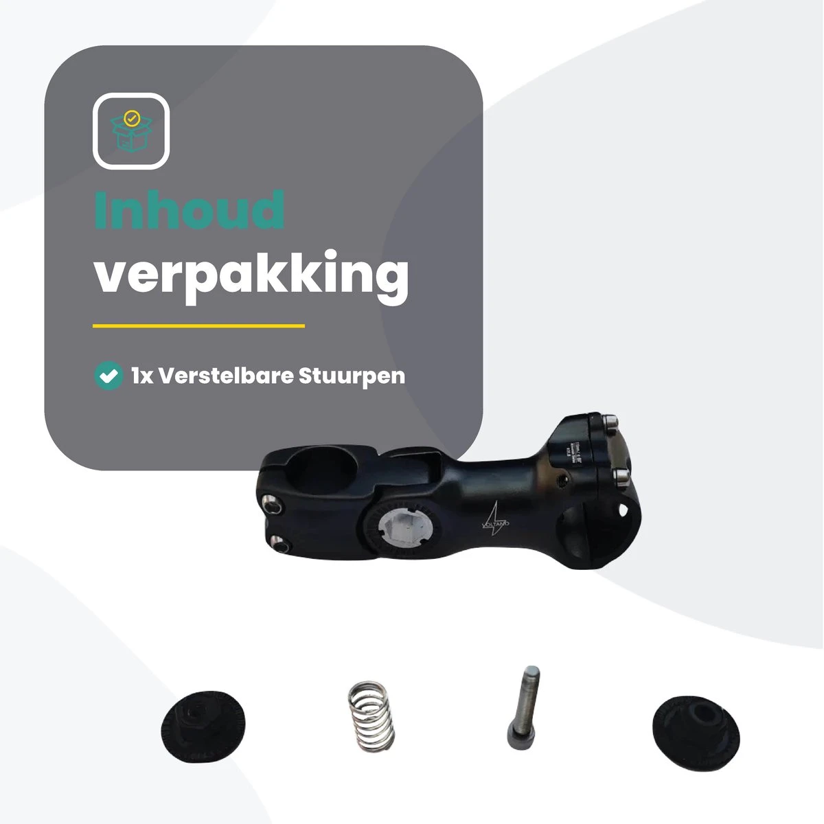 Voltano A-Head Verstelbare Stuurpen Voorbouw – 1-1/8” 28,6 / 110 Mm / 31,8 Mm – Zwart - º60 Graden Verstelbaar - Stuur Verhoger - Stuur Verlenger - Afbeelding 9