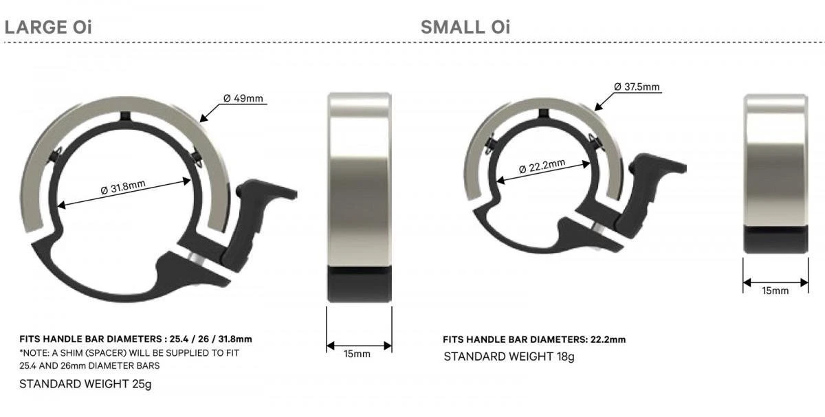 Knog Oi Classic - Fietsbel - Large - Zwart - Afbeelding 2