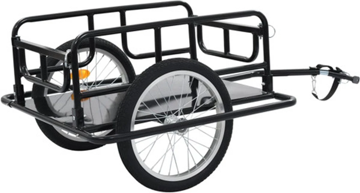 VidaXL Fietskar 130x73x48.5 Cm Staal Zwart - Afbeelding 7