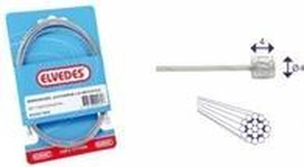 Schakel Binnenkabel Elvedes Voor Shimano 2250mm RVS ø1,1mm Shimano N-nippel (op Kaart) - Afbeelding 5
