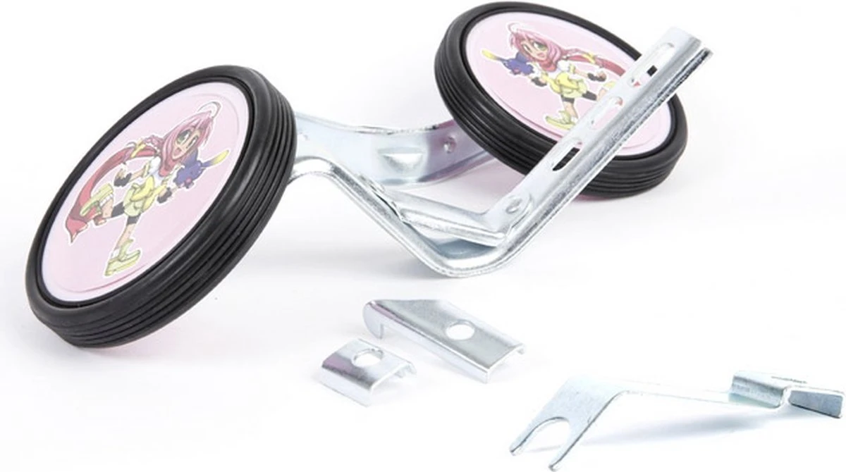 Pexkids Zijwieltjes 12-20 Inch Mila Pvc Zwart Met Roze - Afbeelding 5