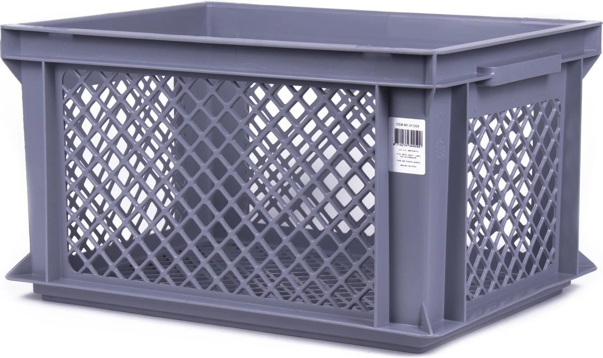 Benson Lastpak Fietskrat Kunststof Grijs - L40 X B30 X H22 Cm